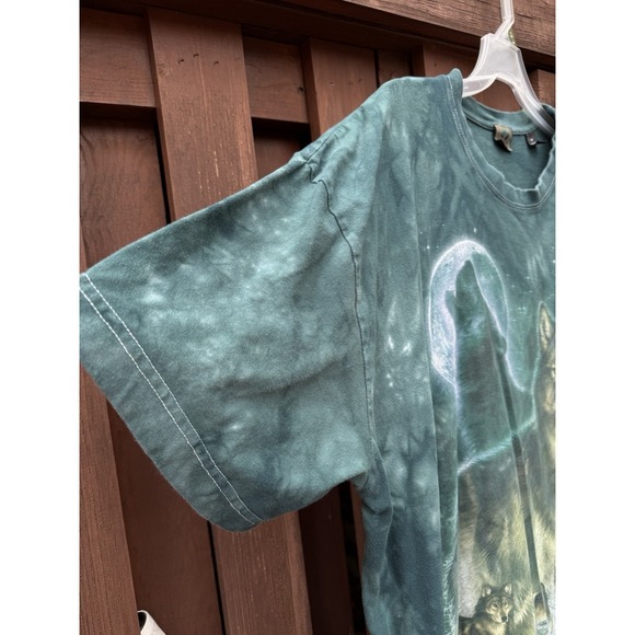 Vintage Liquid Blue Shirt Wolf Nature Men's 4XL Tie Dye Teal - Picture 3 of 6